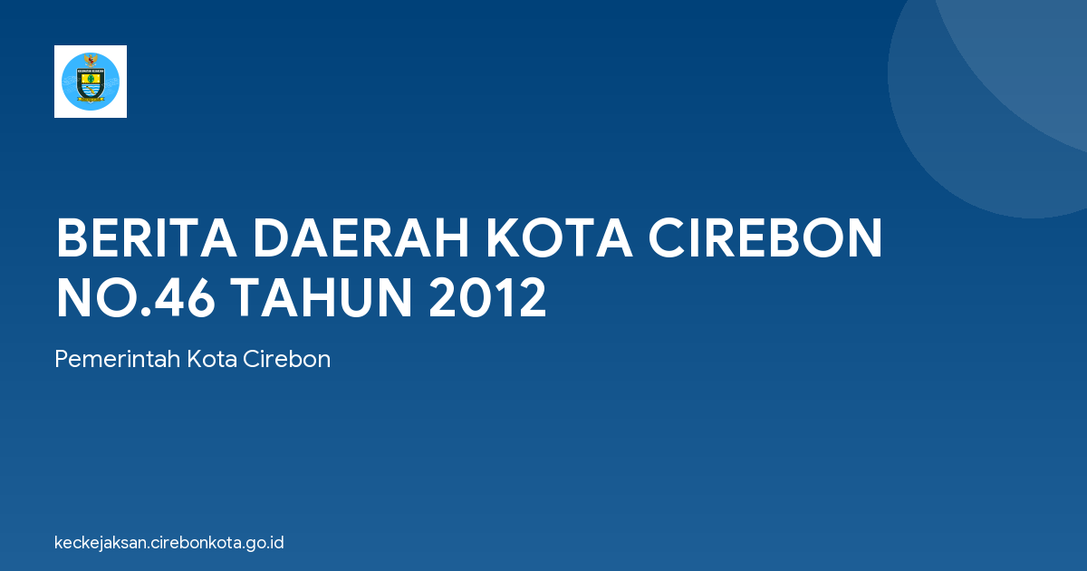 BERITA DAERAH KOTA CIREBON NO.46 TAHUN 2012
