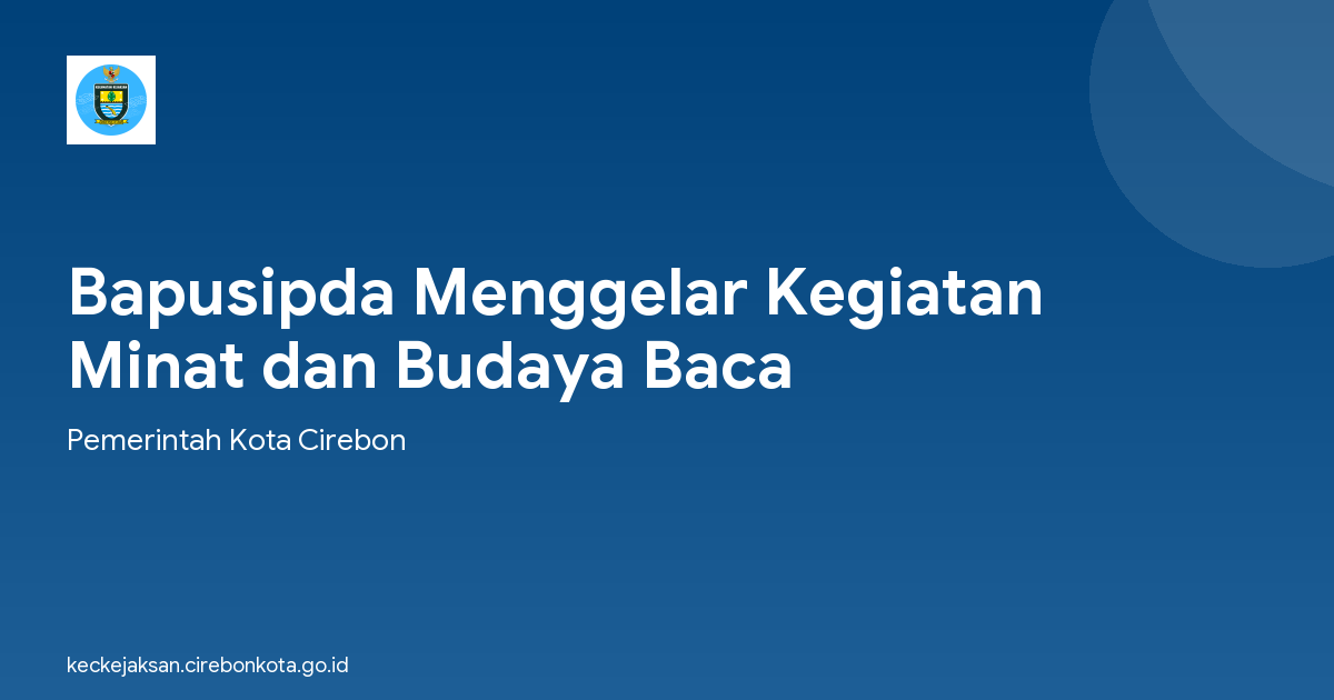 Bapusipda Menggelar Kegiatan Minat dan Budaya Baca